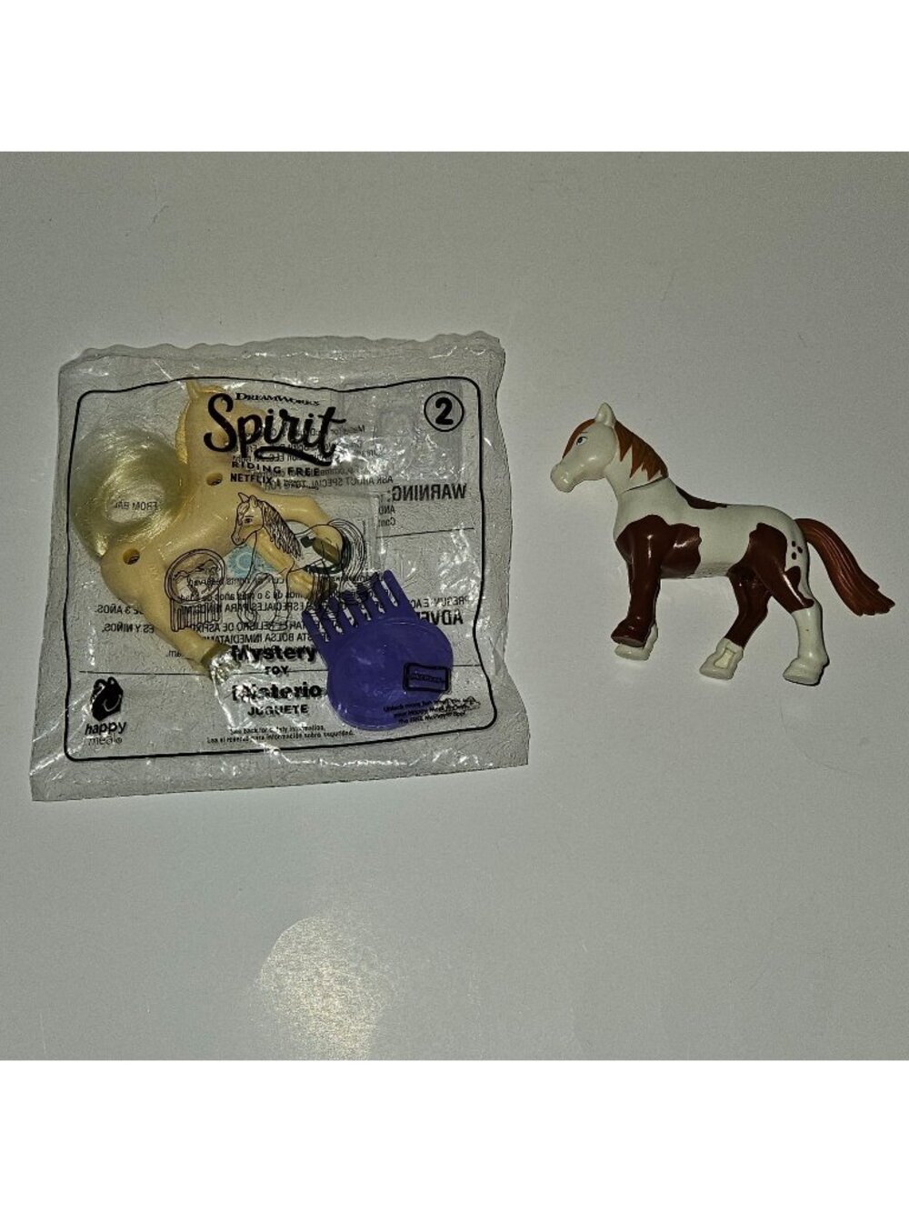 2 McDonald's Spirit Riding Free Horse Figures Toy Lot Mystery Boomerang